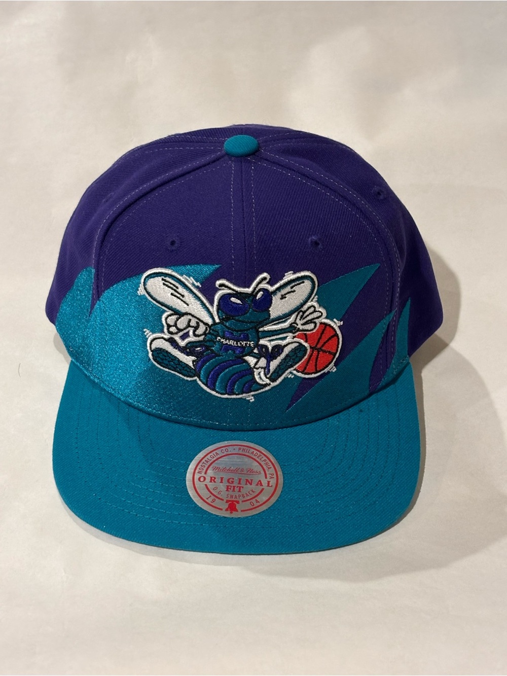 Mitchell & Ness Charlotte Hornets Purple and Teal Snapback Hat